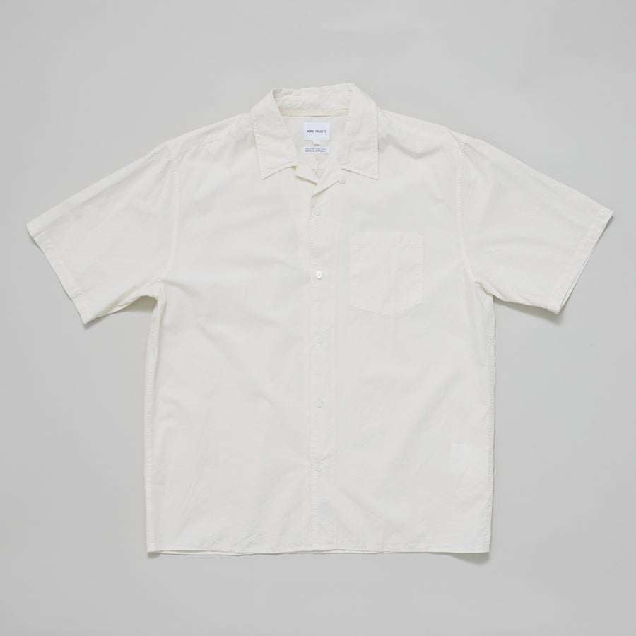 Carsten Cotton Tencel Shirt (Enamel White)
