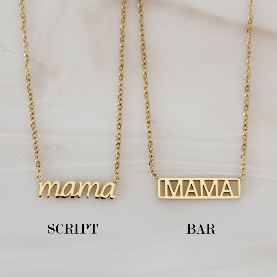 Mama Necklace - Mother's Day Gift: Gold / MAMA (Bar)