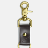 Dark Brown Leather Keychain