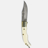 Ox-bone // Ox-horn Inlay Folding Knife (White Ox-bone)