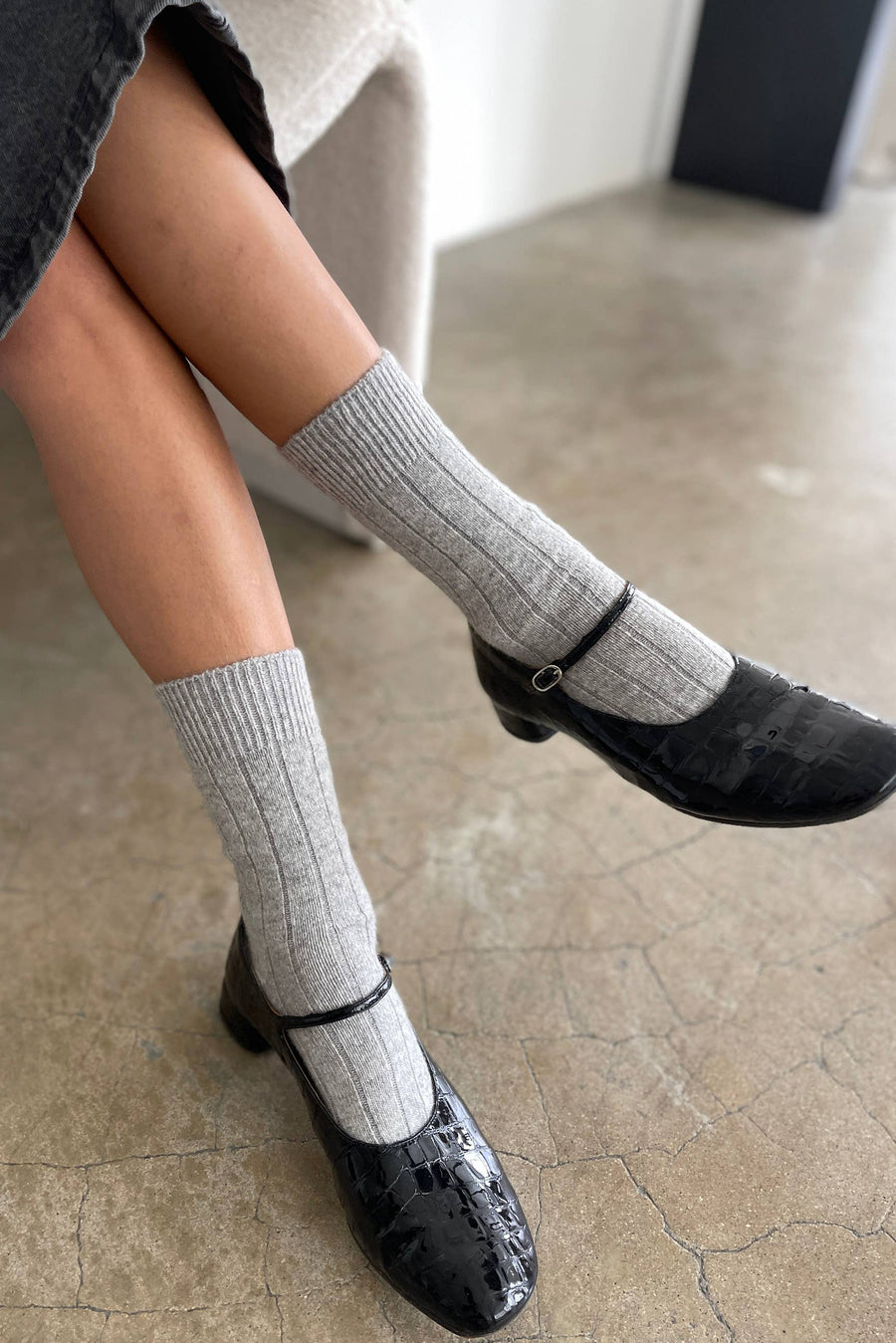 Classic Cashmere Socks: Black