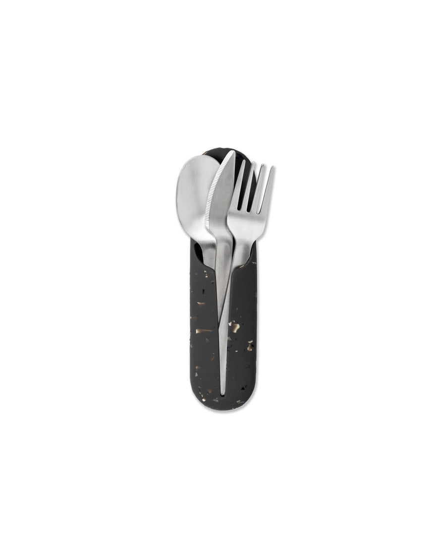 Porter Reusable Utensils Set in Silicone Carry Case: Charcoal