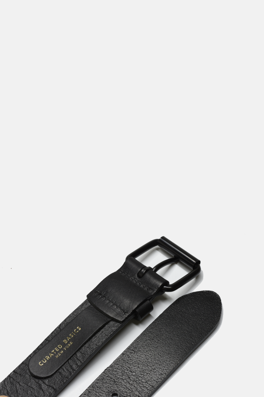 Black Leather on Black Buckle Belt: Small