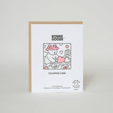 Love You Bike Ride Coloring Greeting Card by Bobbie Goods: Plastic sleeve