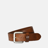 Wide Cognac Brown Leather with Silver Buckle Belt