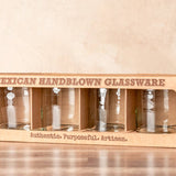 Handblown Mexican DOF Glasses (Clear)