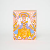 Wedding Congrats Love Birds Letterpress Greeting Card by Hello!Lucky: Plastic sleeve