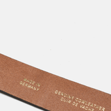 Wide Cognac Brown Leather with Silver Buckle Belt