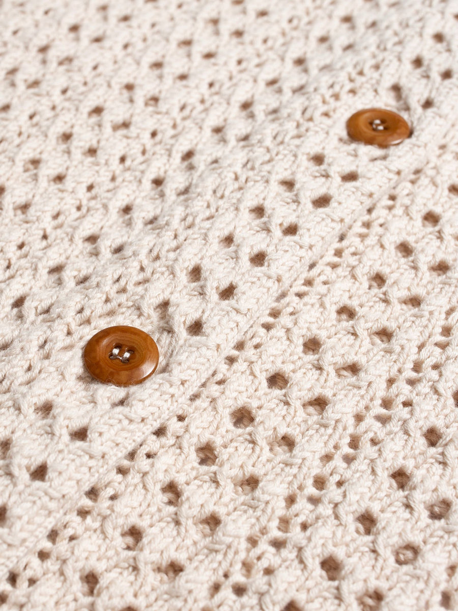 Carina Crochet Knit Cardigan (Egg White)