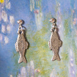 Vintage Silver Fish Earrings