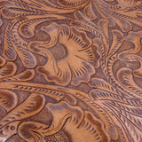 Medium Tooled Leather Tote (Cognac)