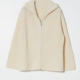 Alpaca Rib Cardigan (Cream)