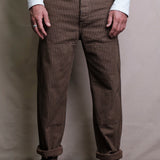 Ortega Pant (Brown Herringbone)