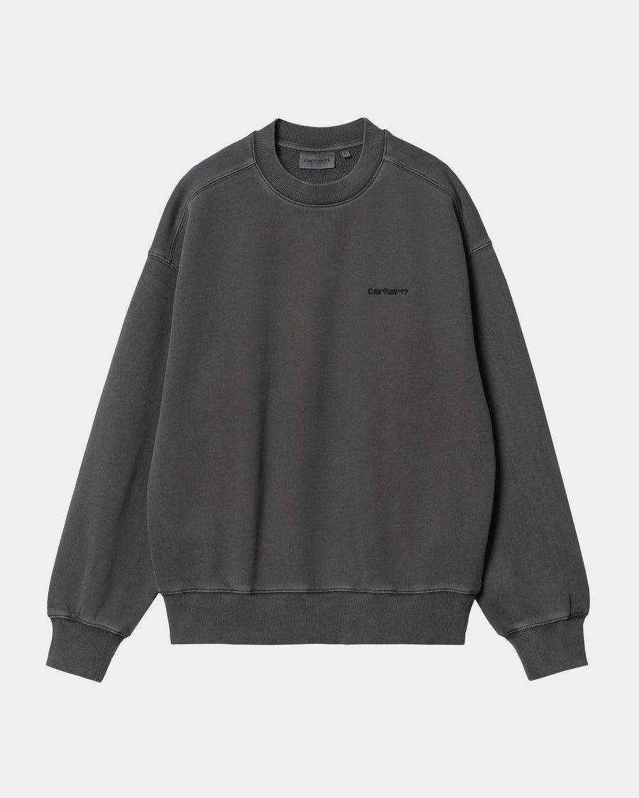 W' Duster Script Sweatshirt (Black/Garment Dyed)