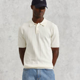 Naples Textured Knitted Polo Shirt (Ecru)