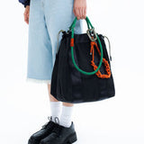 Summit Tote Medium (Black Tech Satin)