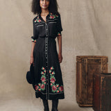 The Heirloom Rose Highland Skirt (Black)