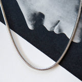 Vintage Round Silver Snake Chain Necklace