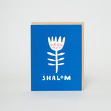 Shalom Flower Letterpress Greeting Card by Suzy Ultman: Paper tab