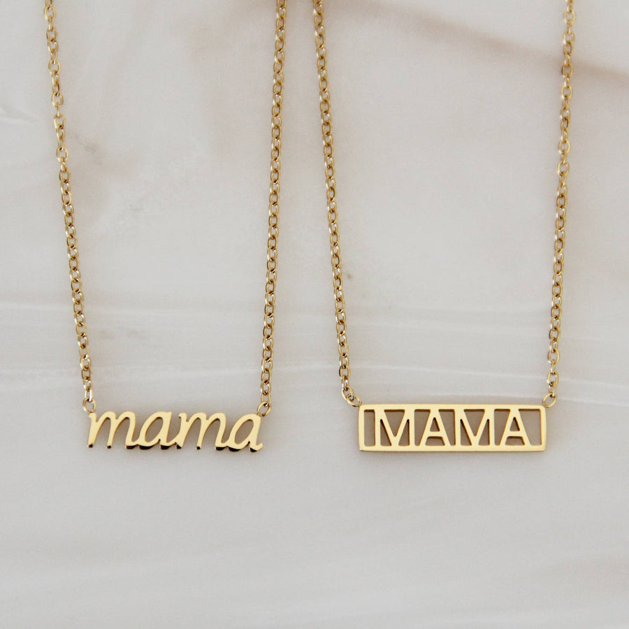 Mama Necklace - Mother's Day Gift: Gold / MAMA (Bar)