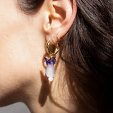 Baby Got Bok! Choy Hoops - 18K Gold Plated + Handmade Glass: Green