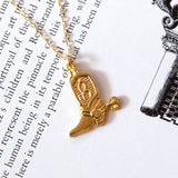 Vintage Gold Cowboy Boot Necklace