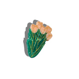 Hand-painted Tulips Flower Claw Hair Clip (Pink)