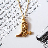 Vintage Gold Cowboy Boot Necklace