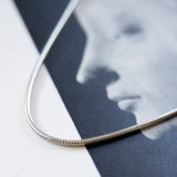 Vintage Round Silver Snake Chain Necklace