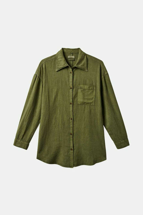 Vintage Linen L/S ShirtDress (Sea Kelp)