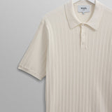 Naples Textured Knitted Polo Shirt (Ecru)