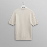 Naples Textured Knitted Polo Shirt (Ecru)