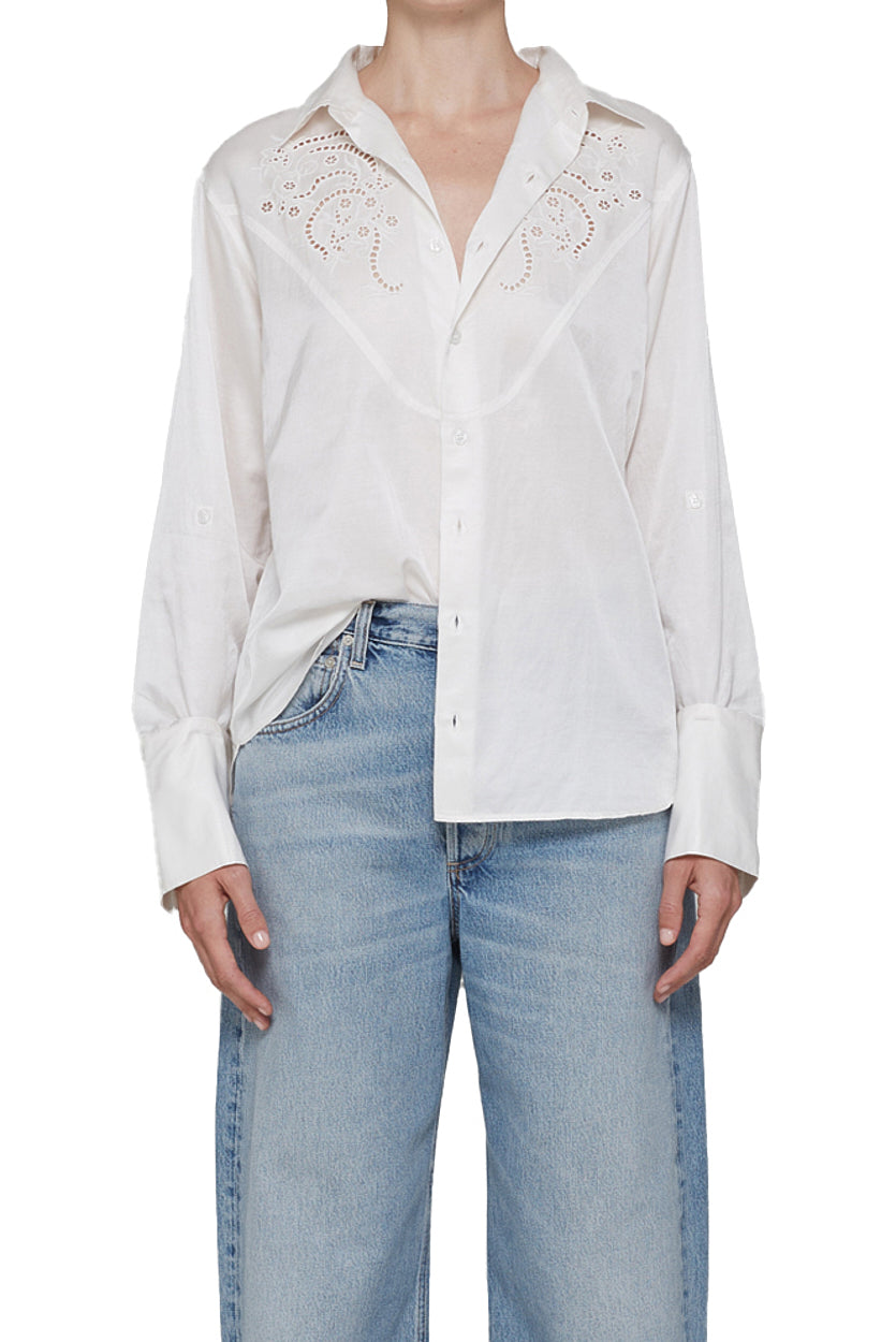 Dree Embroidered Shirt (Optic White)