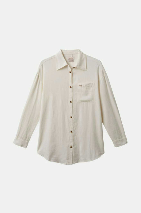Vintage Linen L/S ShirtDress (Off White)