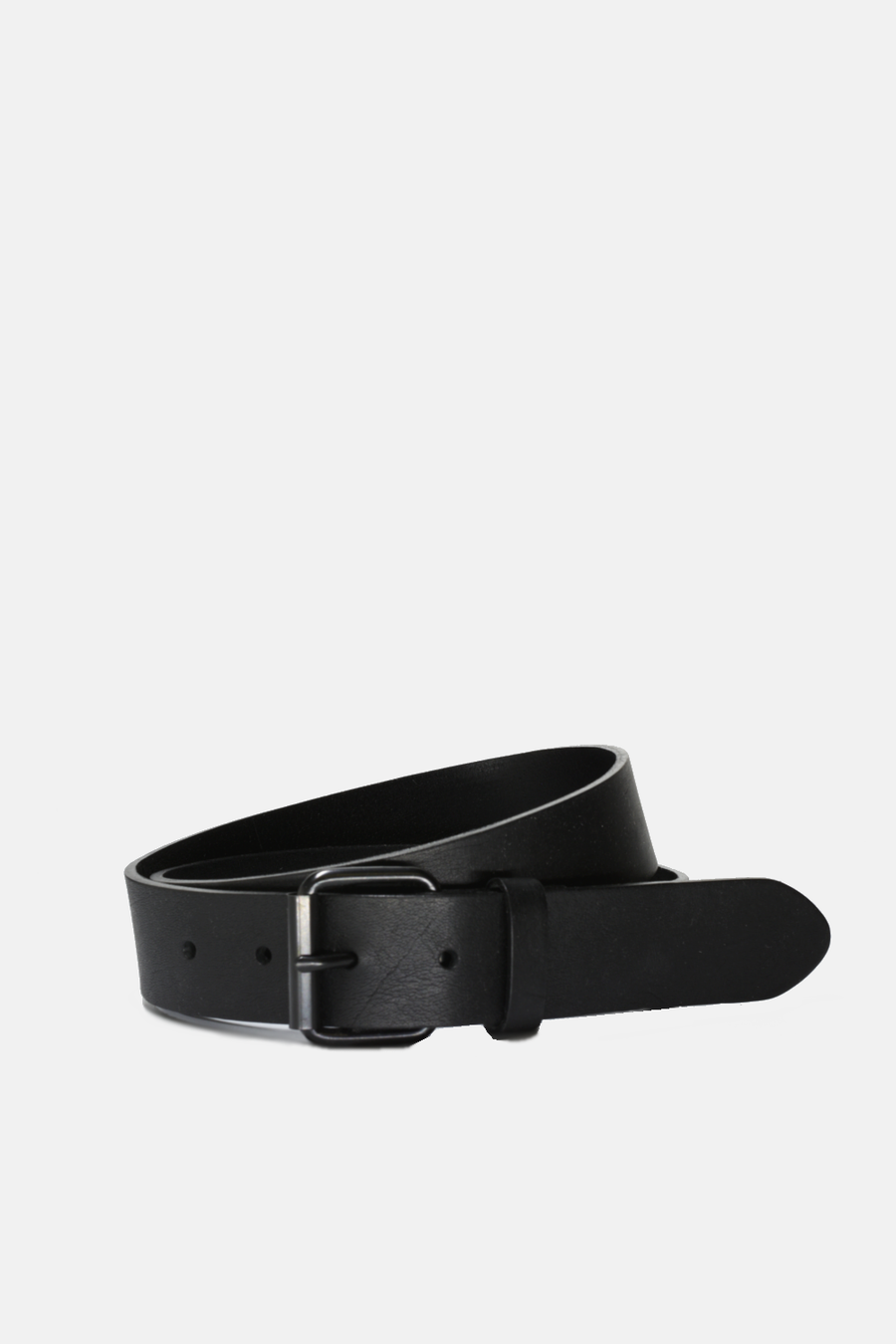 Black Leather on Black Buckle Belt: Small