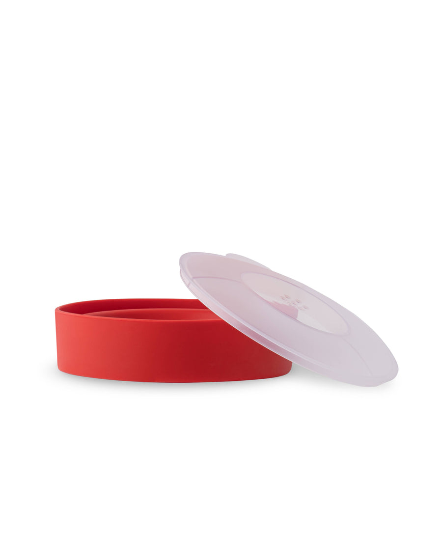 Personal Size Popcorn Popper - Silicone Reusable Maker: Red