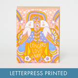 Wedding Congrats Love Birds Letterpress Greeting Card by Hello!Lucky: Plastic sleeve