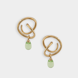 Maeva Earrings + Small Drop Charm: Ink / Sterling Silver