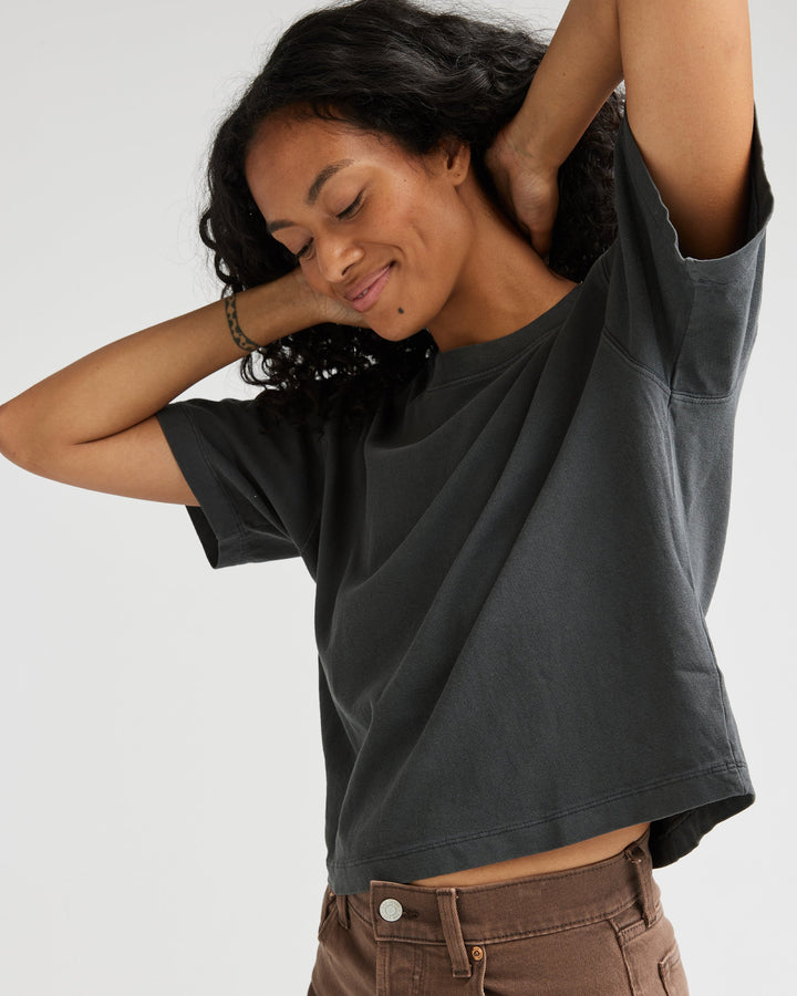 Relaxed Crop Tee (Stretch Limo)