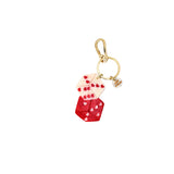 Hand-painted Lucky Dice Bag Charm + Keychain | Eco-Friendly: Pink