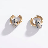 Jupiter Earrings: Dalmatian Jasper