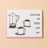 Coffee Cups Greeting Card - Love, Valentine, Anniversary