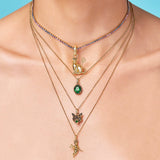 Axis Necklace  (Pastel 14in / 18K Gold Plated Stainless Steel)