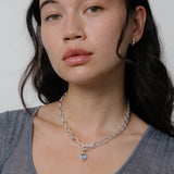 Ramona Necklace + Ami Charm (Sky/Gold Plated Brass)
