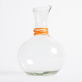 Handblown Glass Carafe (Orange Swirl)