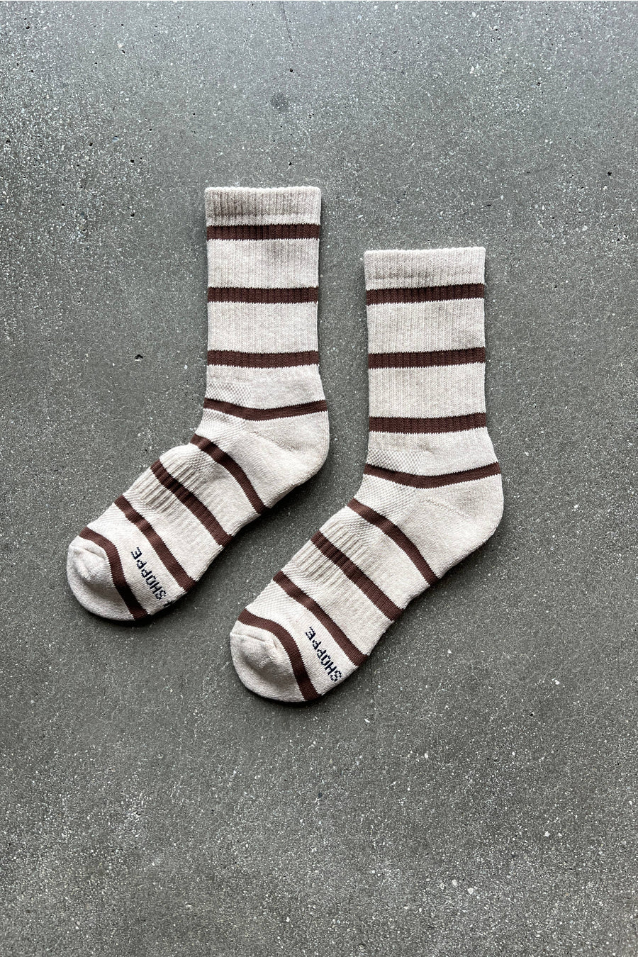 Striped Boyfriend Socks: Pink White Stripe