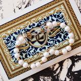 Vintage Beaded Pearl Hoops Set
