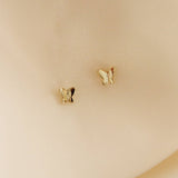 Tiny Butterfly Studs: Gold