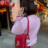 Hand-painted Lucky Cat Bag Charm & Keychain | Eco-Friendly