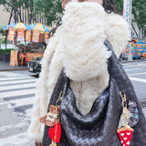 Hand-Painted Pizza Slice Bag Charm + Keychain | Eco-Friendly